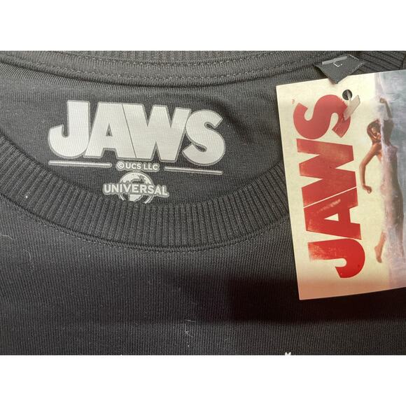 JAWS Themed Ugly Christmas Sweatshirt Fair Isle print on Black, Large Men's  NWT - Picture 6 of 6